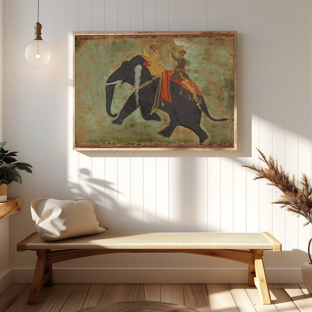 Experience the allure of ancient cultural traditions with this exquisite artwork featuring a regal for Hallway