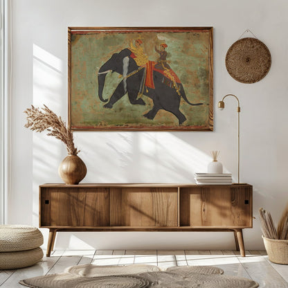 Experience the allure of ancient cultural traditions with this exquisite artwork featuring a regal for Sitting Area