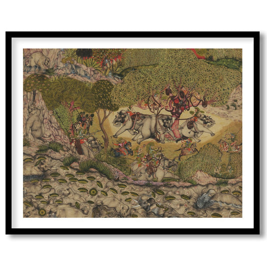 This exquisite artwork captures a vibrant scene of elephants journeying through a lush, verdant for bedroom