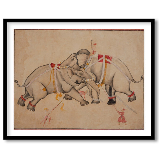 Imbued with tranquility and grace, 'Majestic Elephants Dance' captures a timeless moment of for gallery