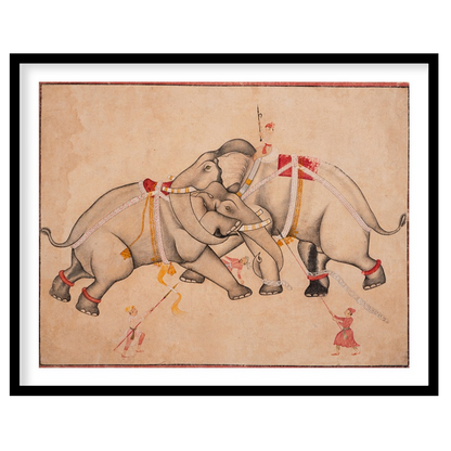 Imbued with tranquility and grace, 'Majestic Elephants Dance' captures a timeless moment of for gallery