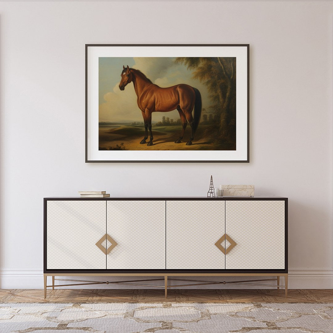 Embrace the timeless grace of this equine masterpiece, capturing the serene beauty and nobility of for Foyer