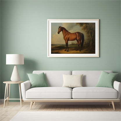 Embrace the timeless grace of this equine masterpiece, capturing the serene beauty and nobility of for Hall