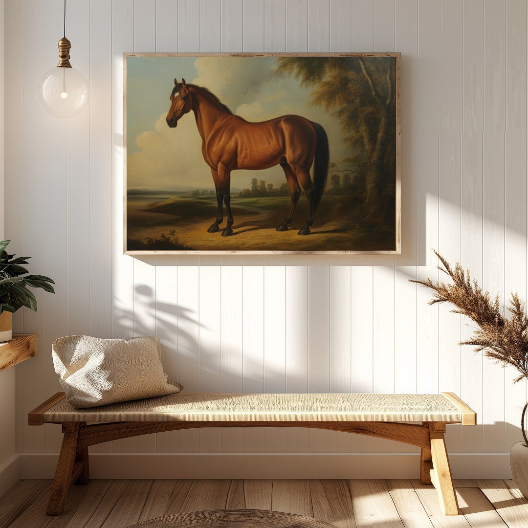 Embrace the timeless grace of this equine masterpiece, capturing the serene beauty and nobility of for Hallway