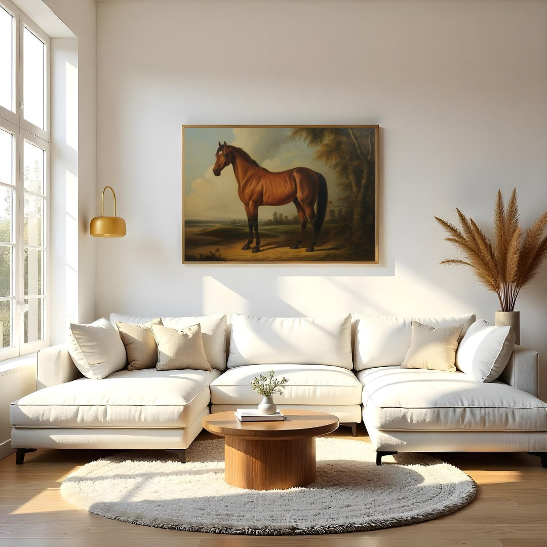 Embrace the timeless grace of this equine masterpiece, capturing the serene beauty and nobility of for Living Room