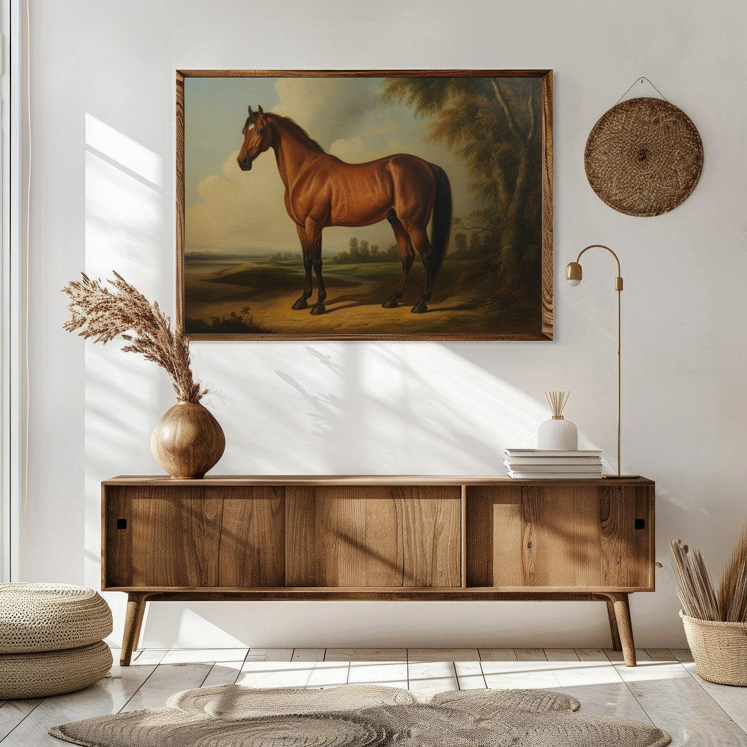 Embrace the timeless grace of this equine masterpiece, capturing the serene beauty and nobility of for Sitting Area