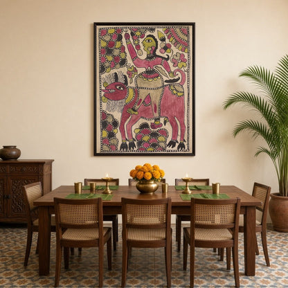 Immerse yourself in the spiritual majesty depicted in 'Majestic Essence,' where Lord Shiva rides for Dining