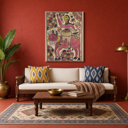 Immerse yourself in the spiritual majesty depicted in 'Majestic Essence,' where Lord Shiva rides for Living Room