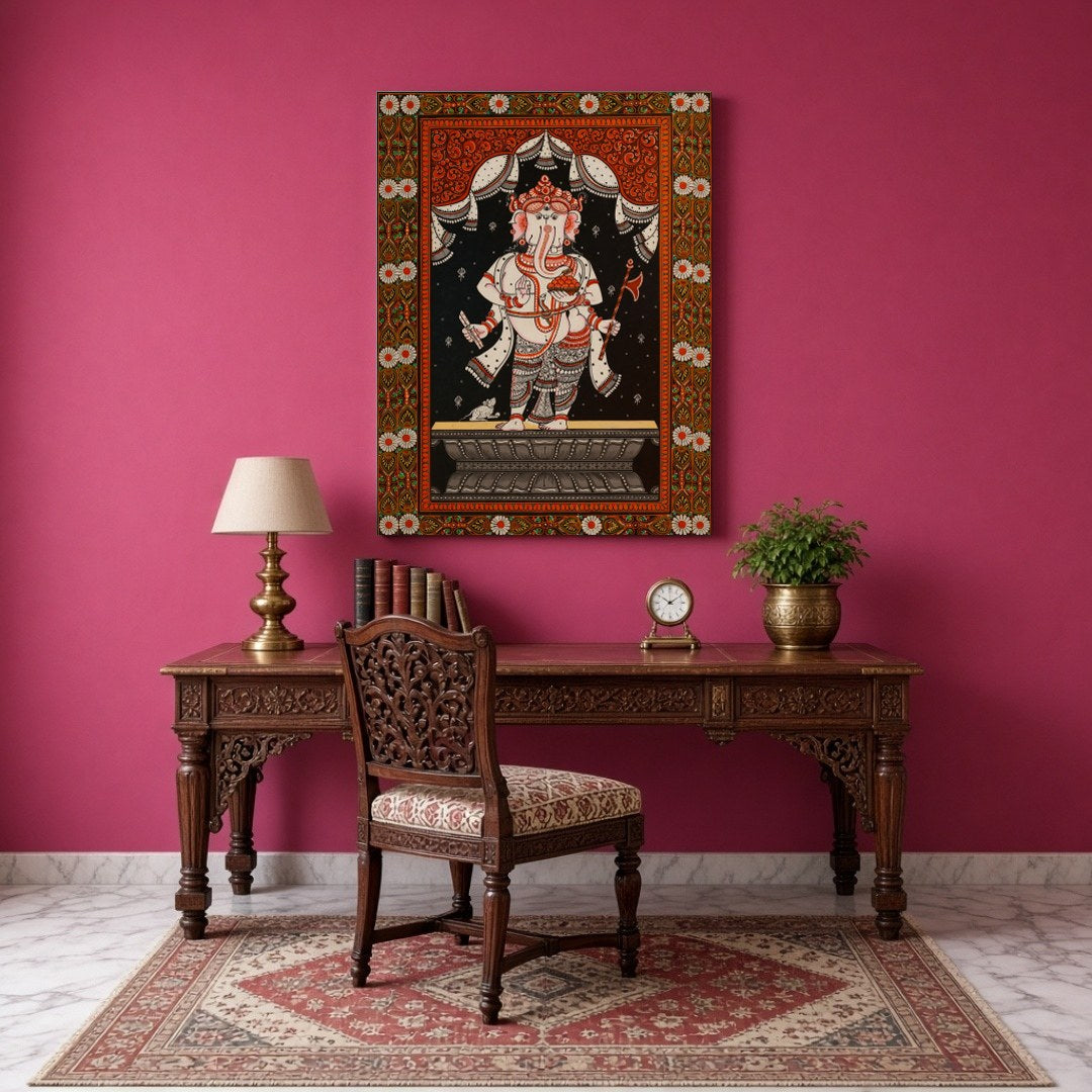 Immerse yourself in the divine energy with this captivating Pattachitra artwork featuring Lord for Study