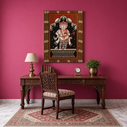 Immerse yourself in the divine energy with this captivating Pattachitra artwork featuring Lord for Study