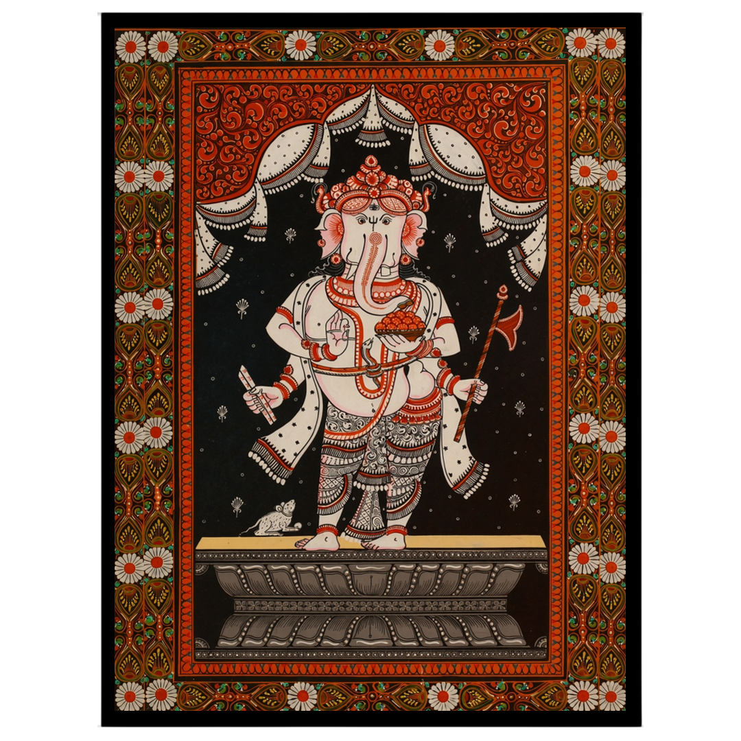 Immerse yourself in the divine energy with this captivating Pattachitra artwork featuring Lord for sweet-home