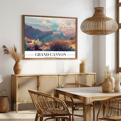 Immerse yourself in the breathtaking beauty of the Grand Canyon with this stunning wall art. The for Dining