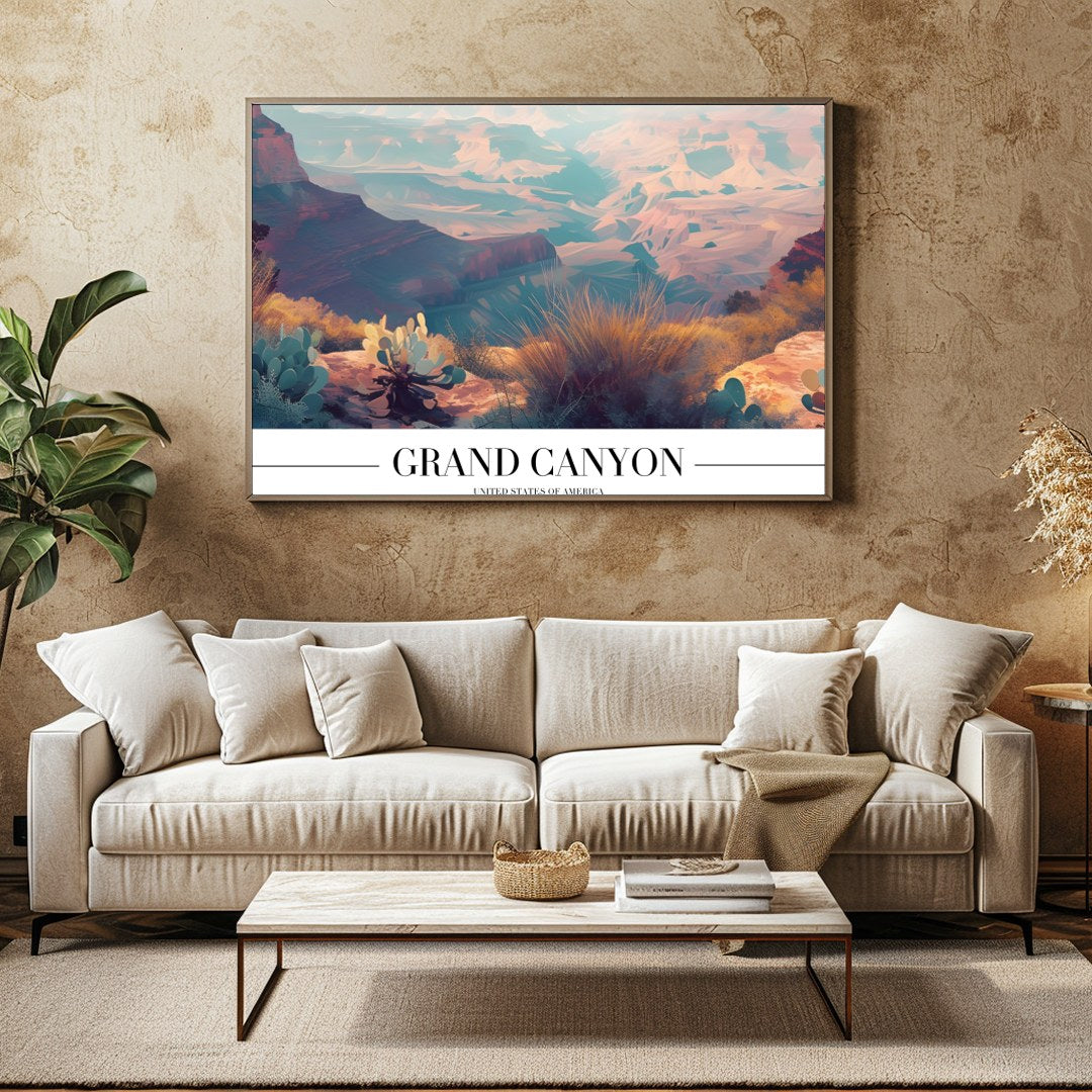 Immerse yourself in the breathtaking beauty of the Grand Canyon with this stunning wall art. The for Family Room
