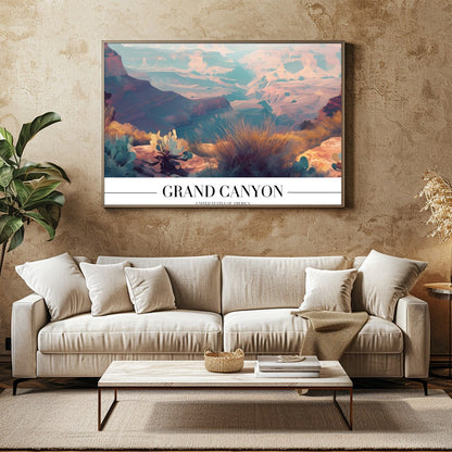 Immerse yourself in the breathtaking beauty of the Grand Canyon with this stunning wall art. The for Family Room