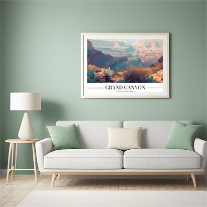 Immerse yourself in the breathtaking beauty of the Grand Canyon with this stunning wall art. The for Hall