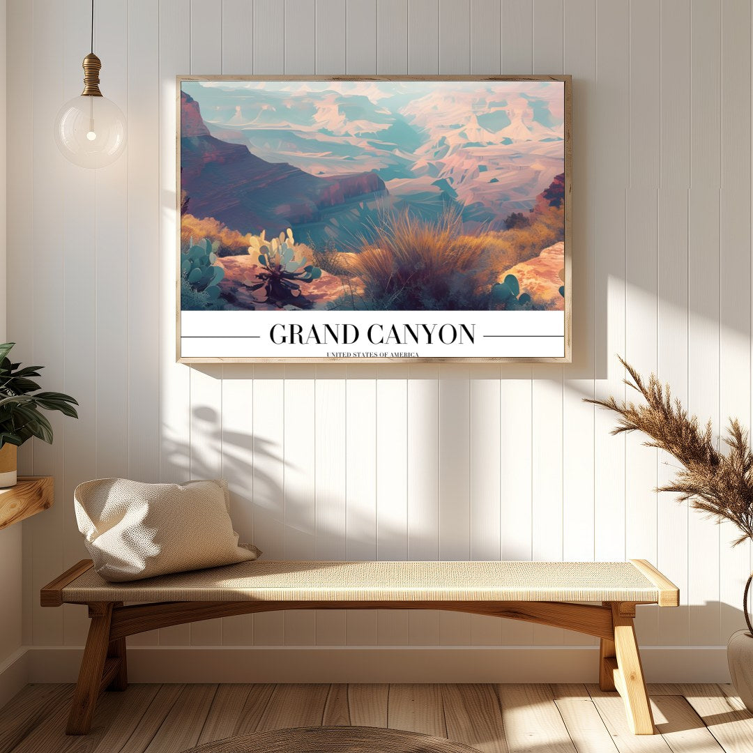 Immerse yourself in the breathtaking beauty of the Grand Canyon with this stunning wall art. The for Hallway