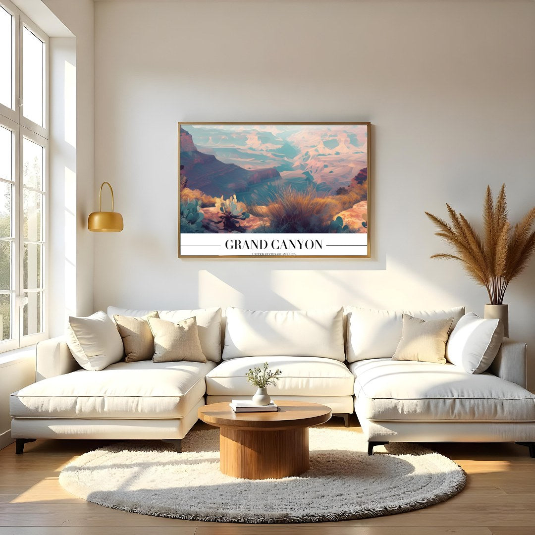 Immerse yourself in the breathtaking beauty of the Grand Canyon with this stunning wall art. The for Living Room