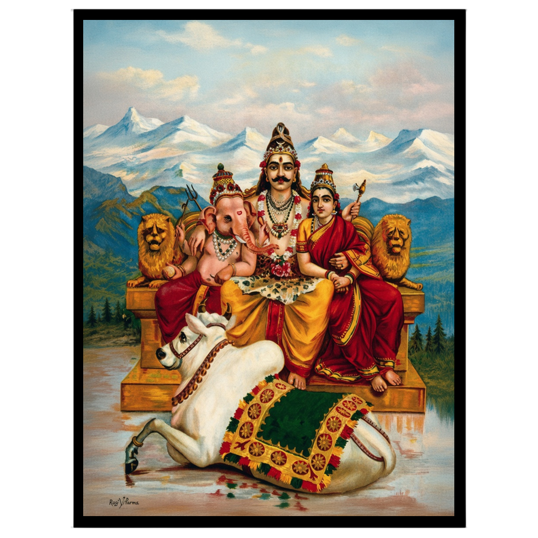 Immerse yourself in this breathtaking rendition of Lord Shiva seated at the heart of Mount Kailash, for bedroom