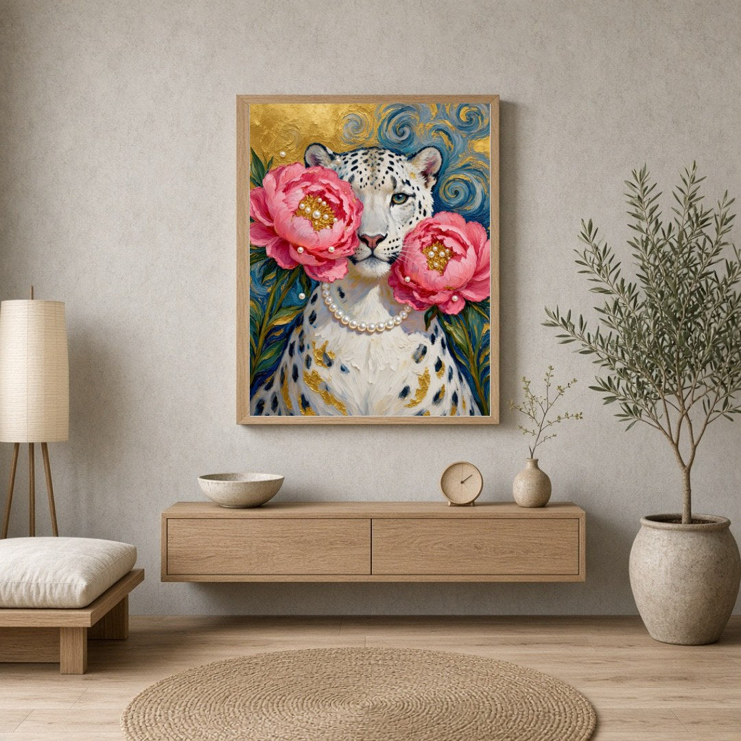 Immerse yourself in the opulence of wild beauty with this striking artwork featuring a majestic for Entrance