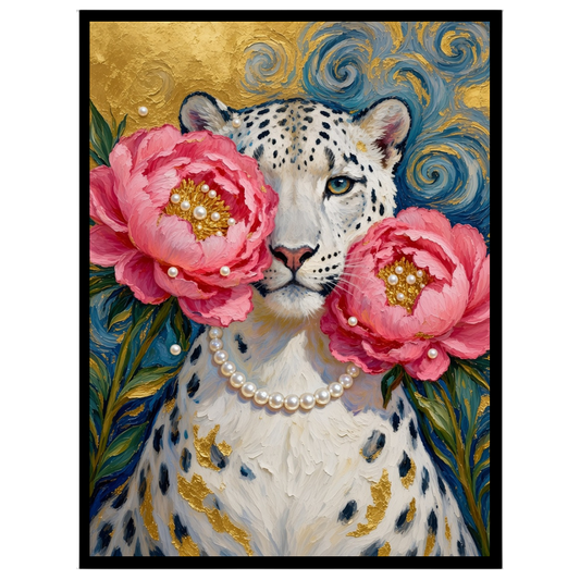 Immerse yourself in the opulence of wild beauty with this striking artwork featuring a majestic for sweet-home