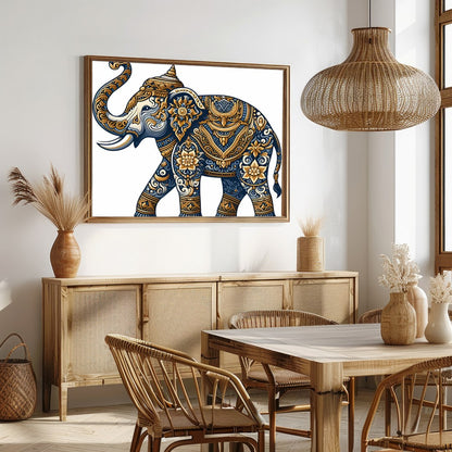 Experience the grandeur of nature with our Majestic Mandala Elephant Wall Art. Intricate patterns for Dining