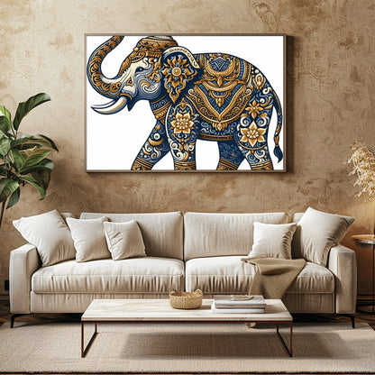 Experience the grandeur of nature with our Majestic Mandala Elephant Wall Art. Intricate patterns for Family Room