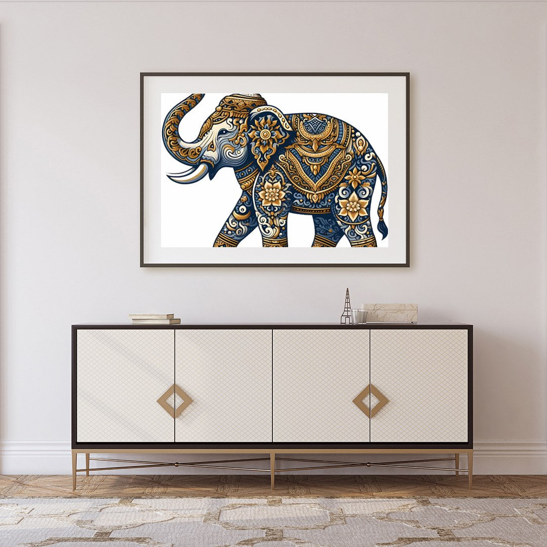 Experience the grandeur of nature with our Majestic Mandala Elephant Wall Art. Intricate patterns for Foyer