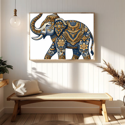 Experience the grandeur of nature with our Majestic Mandala Elephant Wall Art. Intricate patterns for Hallway