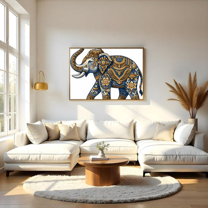 Experience the grandeur of nature with our Majestic Mandala Elephant Wall Art. Intricate patterns for Living Room