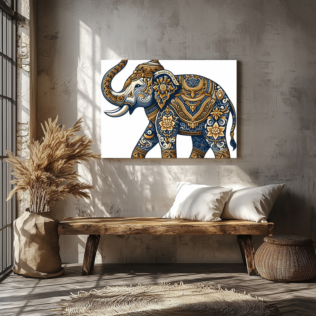 Experience the grandeur of nature with our Majestic Mandala Elephant Wall Art. Intricate patterns for Veranda