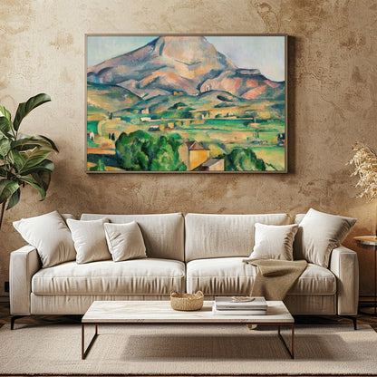 This breathtaking landscape portrays a serene mountain scene with vibrant brushstrokes that capture for Family Room