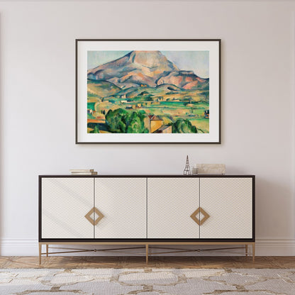 This breathtaking landscape portrays a serene mountain scene with vibrant brushstrokes that capture for Foyer