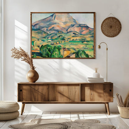 This breathtaking landscape portrays a serene mountain scene with vibrant brushstrokes that capture for Sitting Area