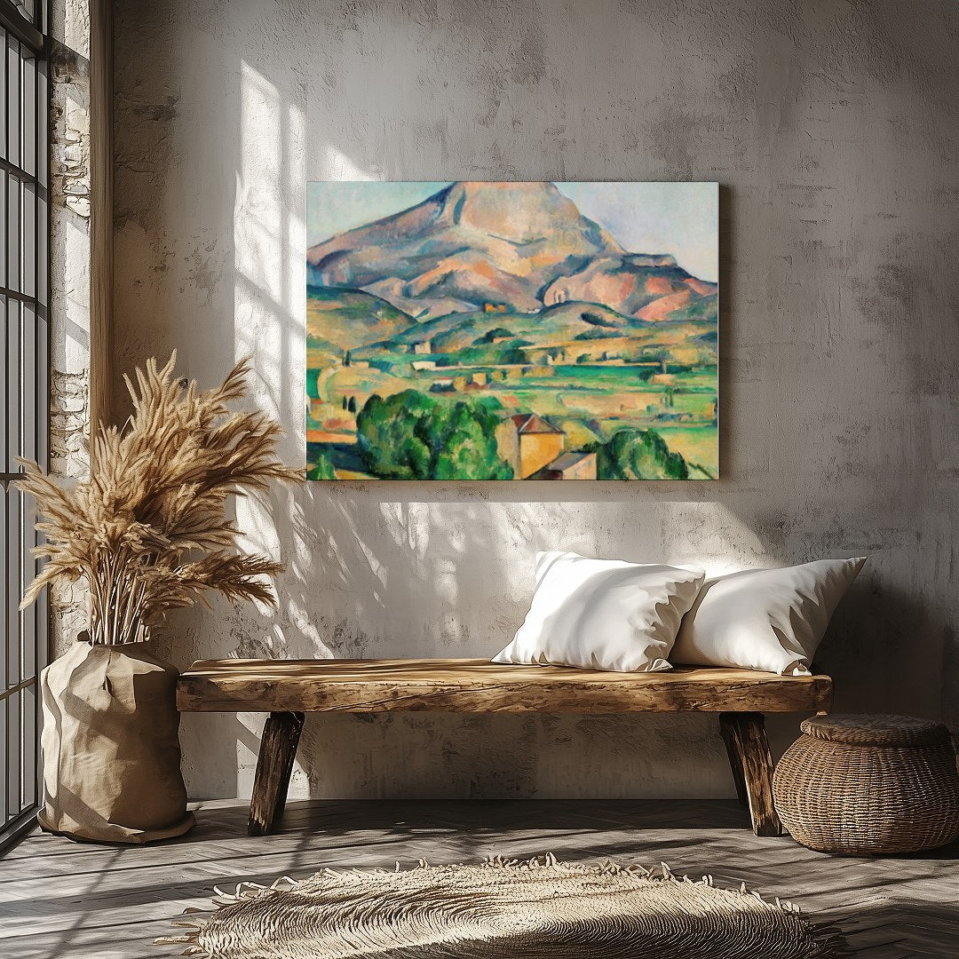This breathtaking landscape portrays a serene mountain scene with vibrant brushstrokes that capture for Veranda