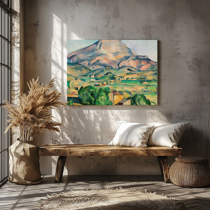 This breathtaking landscape portrays a serene mountain scene with vibrant brushstrokes that capture for Veranda