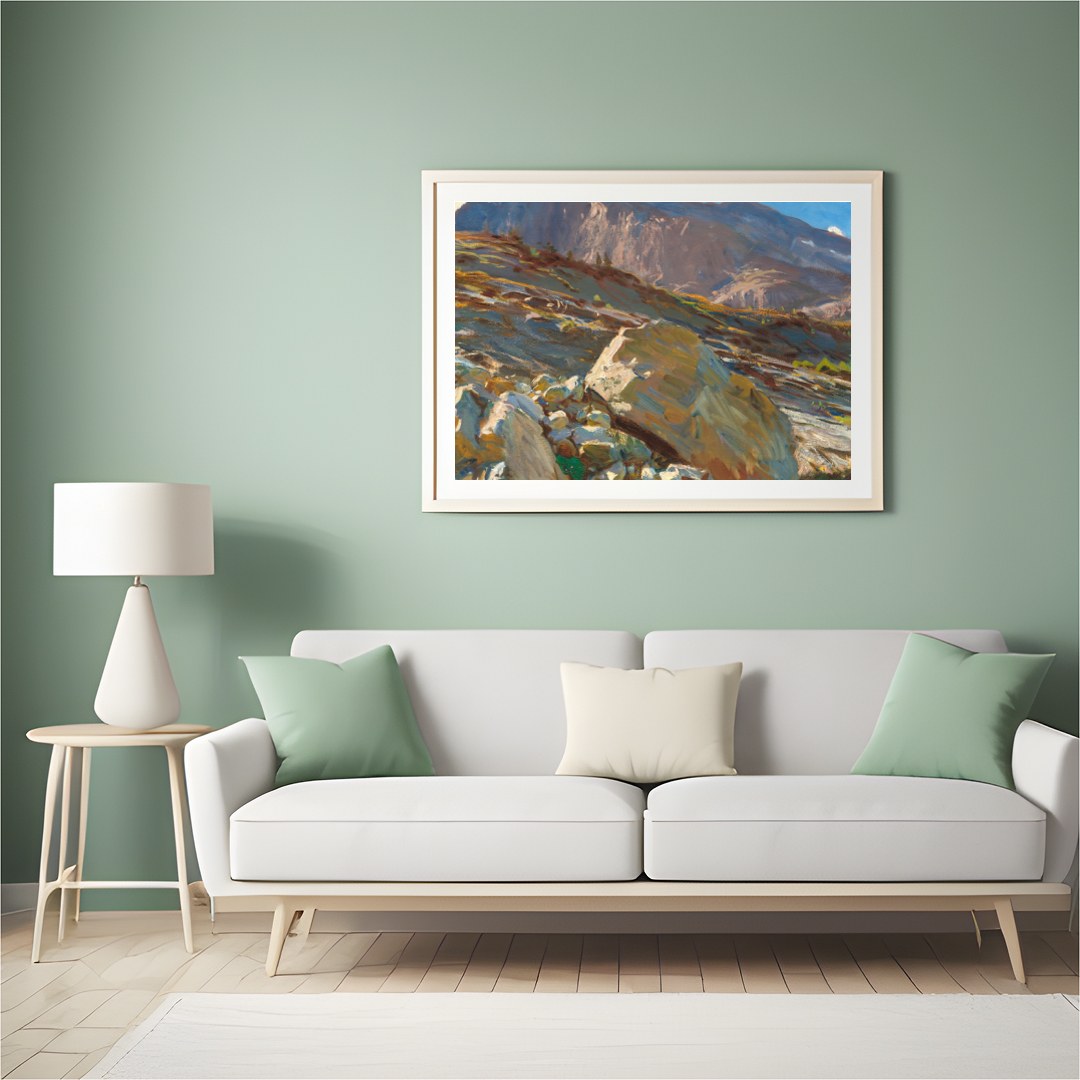 Capture the awe of nature with this stunning mountain landscape, where sunlight bathes the rugged for Hall