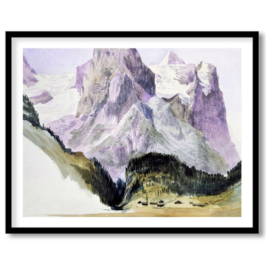 Immerse yourself in the serene beauty of this watercolor painting capturing the grandeur of for bedroom
