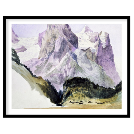 Immerse yourself in the serene beauty of this watercolor painting capturing the grandeur of for bedroom