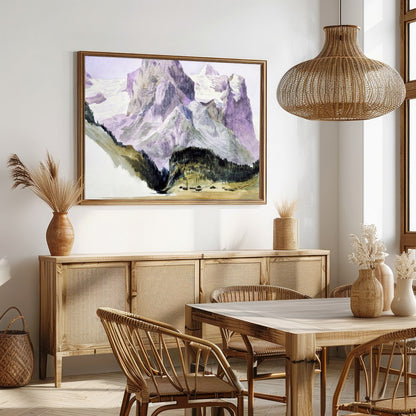 Immerse yourself in the serene beauty of this watercolor painting capturing the grandeur of for Dining
