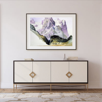 Immerse yourself in the serene beauty of this watercolor painting capturing the grandeur of for Foyer