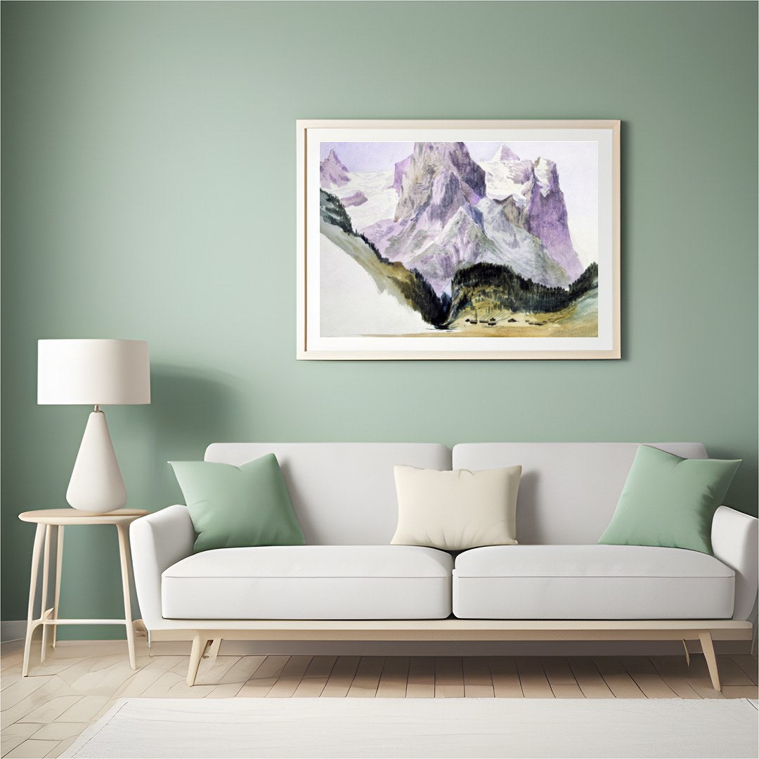 Immerse yourself in the serene beauty of this watercolor painting capturing the grandeur of for Hall