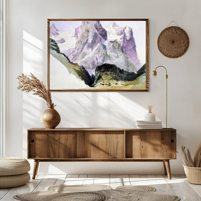 Immerse yourself in the serene beauty of this watercolor painting capturing the grandeur of for Sitting Area