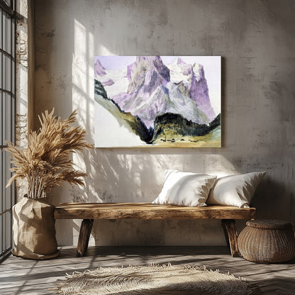 Immerse yourself in the serene beauty of this watercolor painting capturing the grandeur of for Veranda