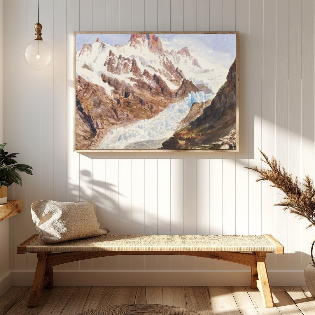 Immerse yourself in the serene beauty of this majestic mountain landscape. This artwork captures for Hallway