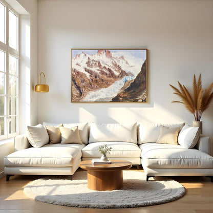 Immerse yourself in the serene beauty of this majestic mountain landscape. This artwork captures for Living Room