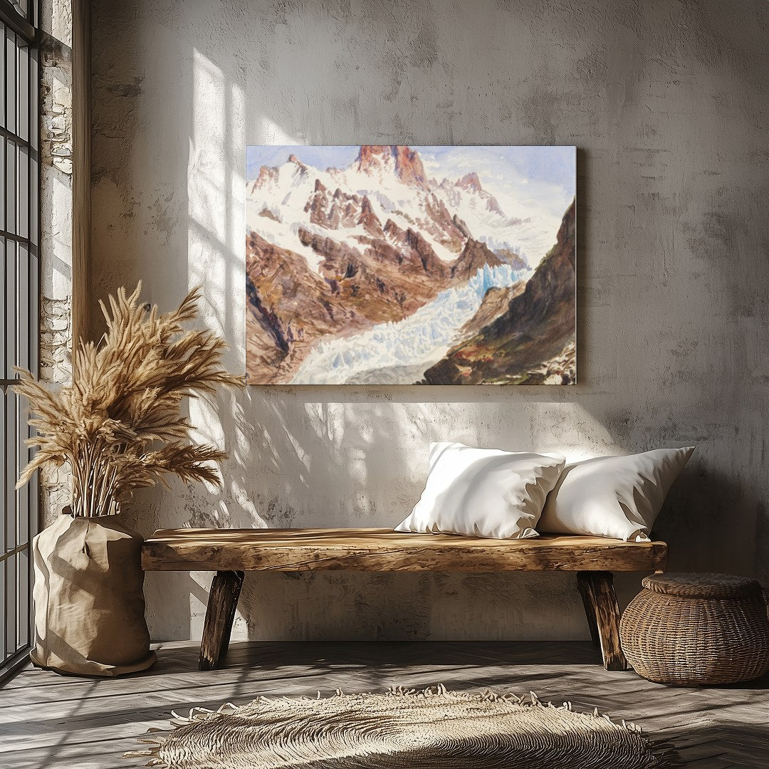 Immerse yourself in the serene beauty of this majestic mountain landscape. This artwork captures for Veranda