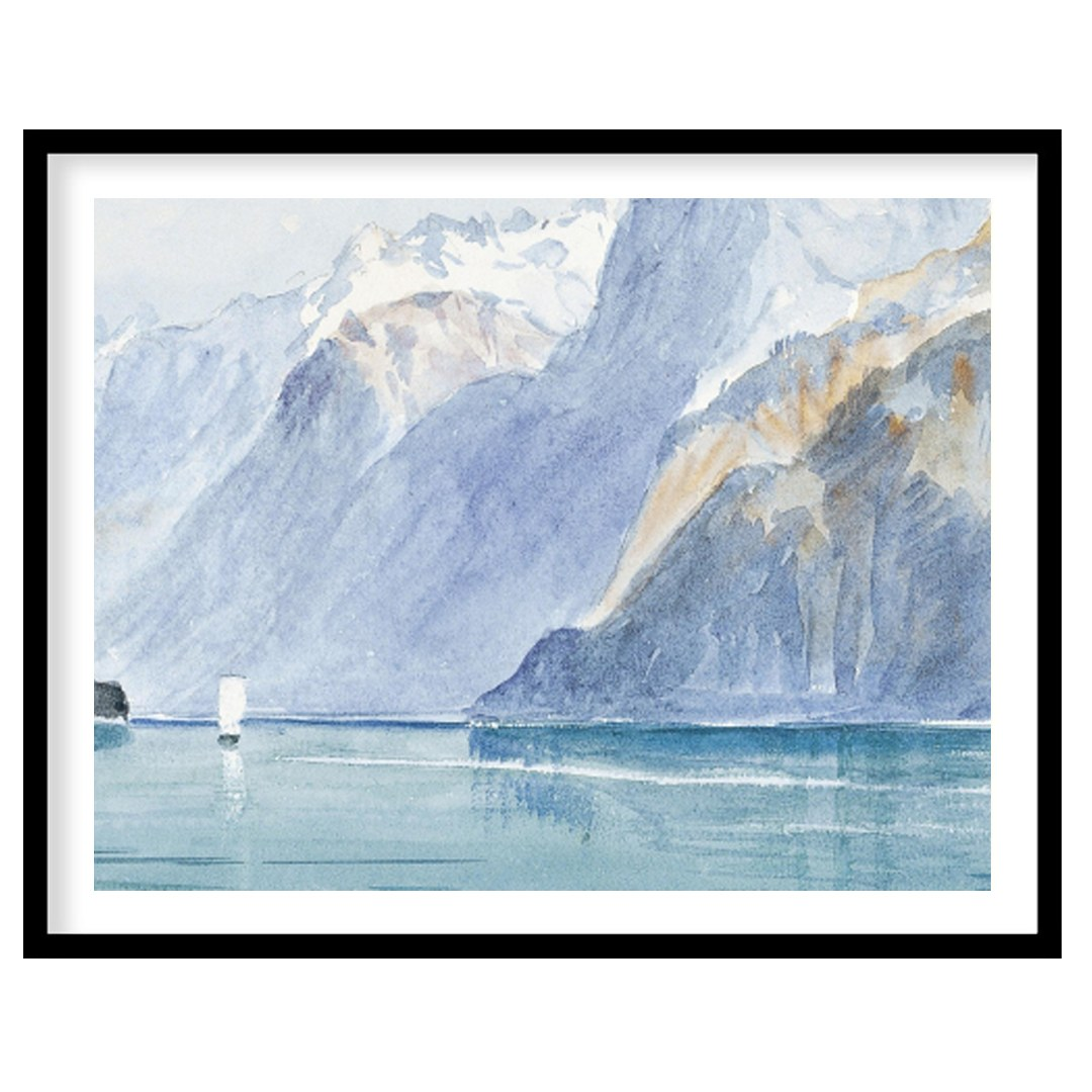 Capture the serene beauty of nature with this exquisite watercolor depicting a majestic mountain for retreat