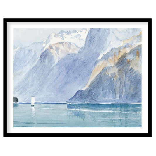 Capture the serene beauty of nature with this exquisite watercolor depicting a majestic mountain for retreat