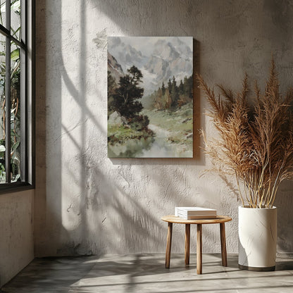 Immerse yourself in the tranquility of this stunning landscape painting. With its grand depiction for Entrance
