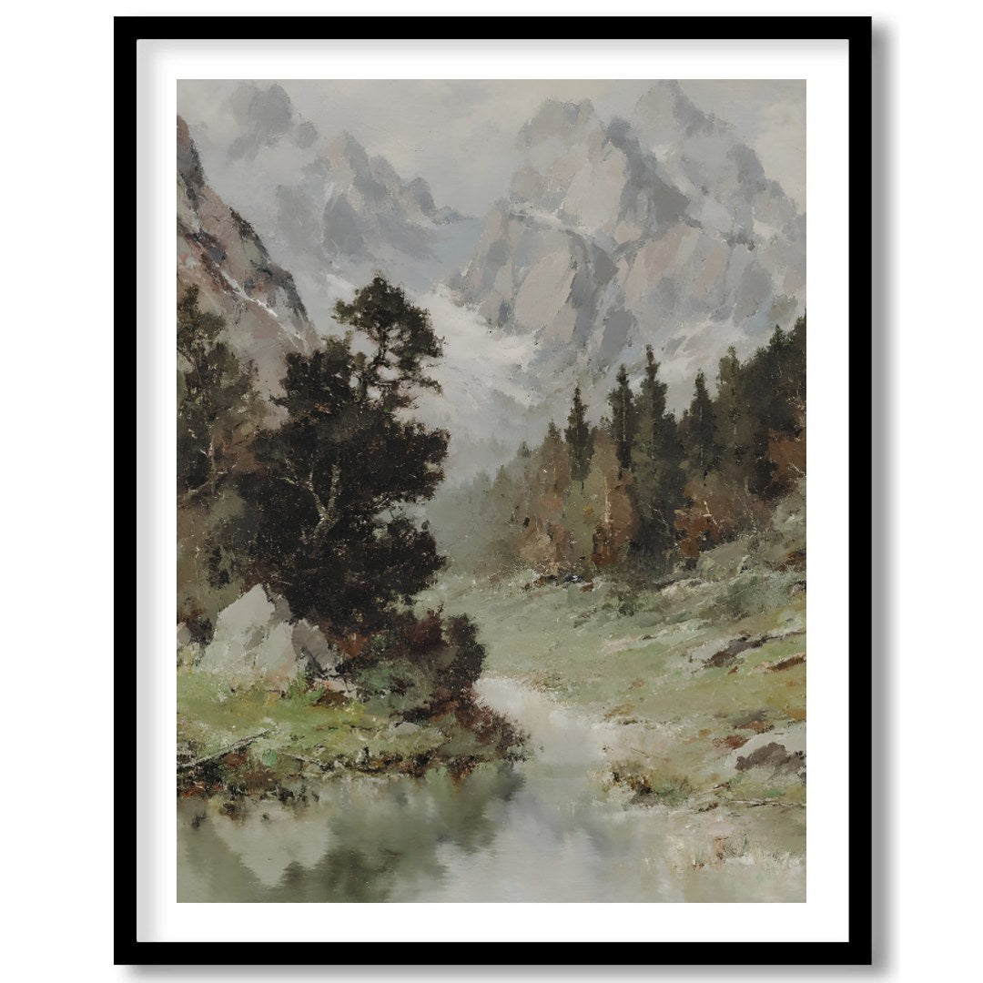 Immerse yourself in the tranquility of this stunning landscape painting. With its grand depiction for home